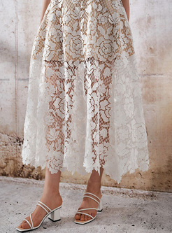 Pretty Lace Flower Applique Dresses