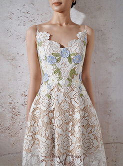 Pretty Lace Flower Applique Dresses