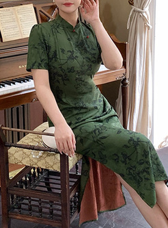 New Printed Modern Cheongsam Dresses