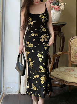 Elegant Gold Stamping Bodycon Dresses