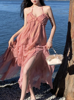 Fairy Irregular Hem Long Beach Dresses