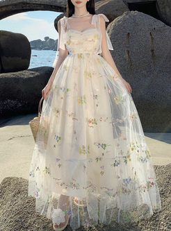 Embroidered Floral Dresses For Wedding