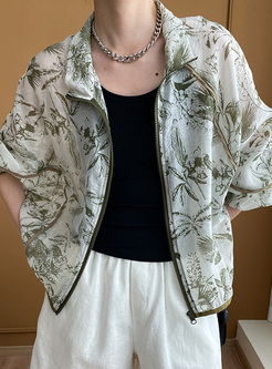 Contrasting Zipped Sheer Women Coats