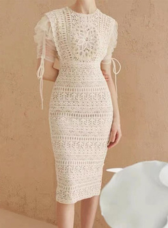 Elegant Lace Drawcord Corset Dresses