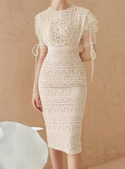 Elegant Lace Drawcord Corset Dresses